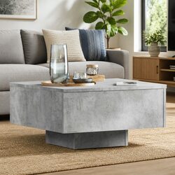 Engineered Wood Coffee Table in Grey, 60x60x31.5cm