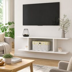 Wall Mounted TV Cabinet with Open Shelving for Storage