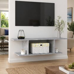 Wall Mounted Media Console Unit in Grey