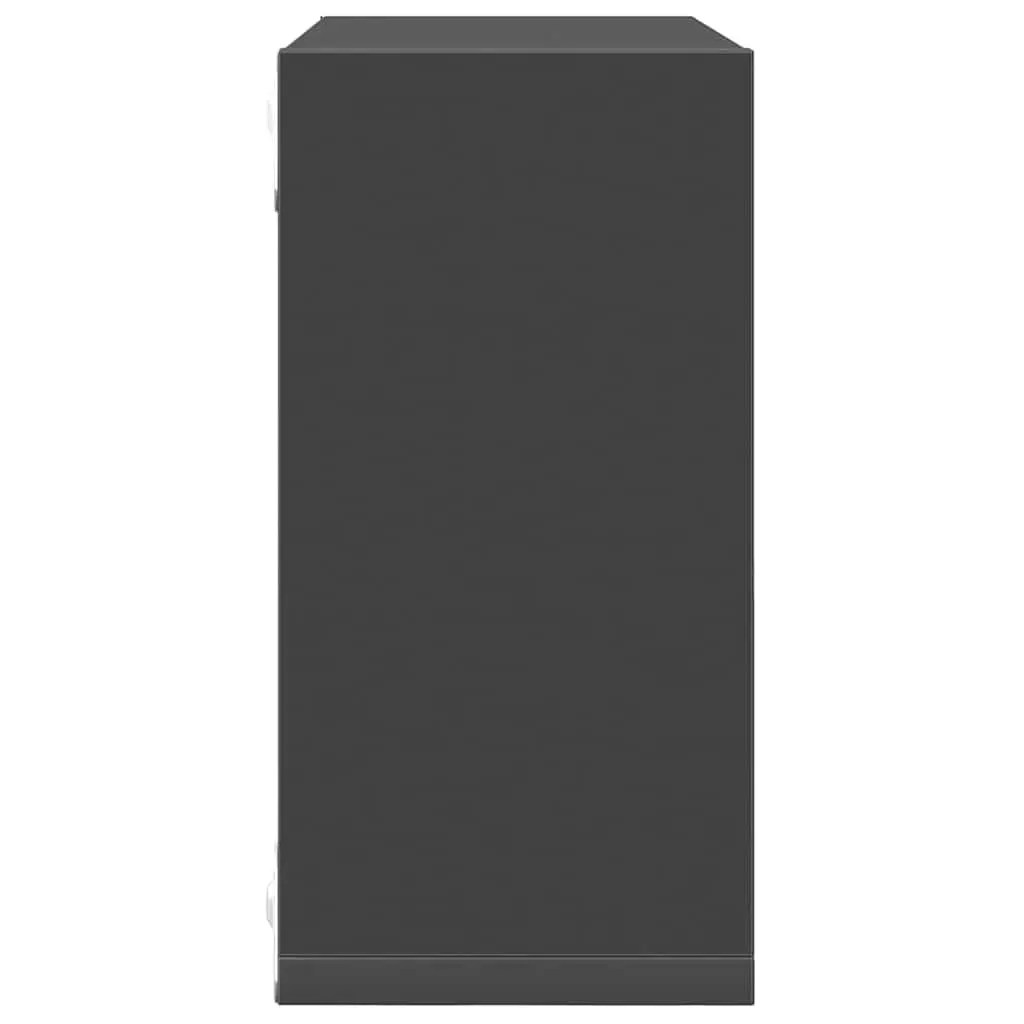 Wall Cube Shelves Floating Storage Display Set Grey 2 Piece