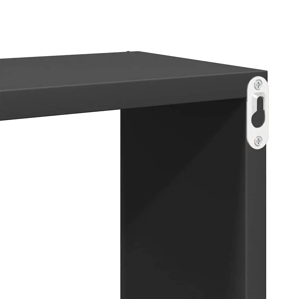 Wall Cube Shelves Set 4 Piece Sturdy Floating Storage Display Grey