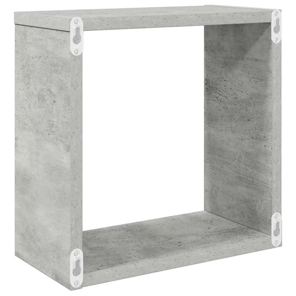 Wall Cube Shelves Floating Storage Display 6 Pieces Grey