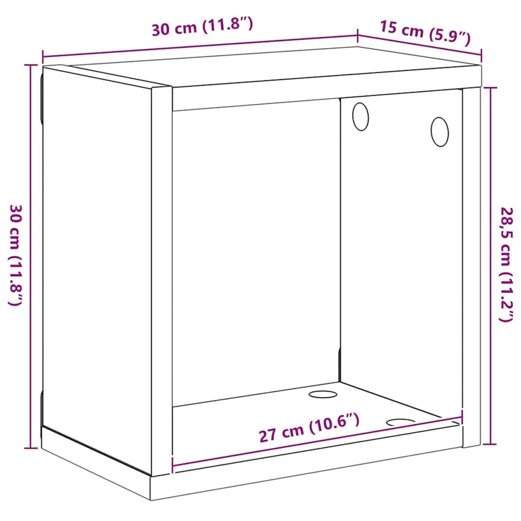 Wall Cube Shelves Floating Storage Display 6 Pieces Grey