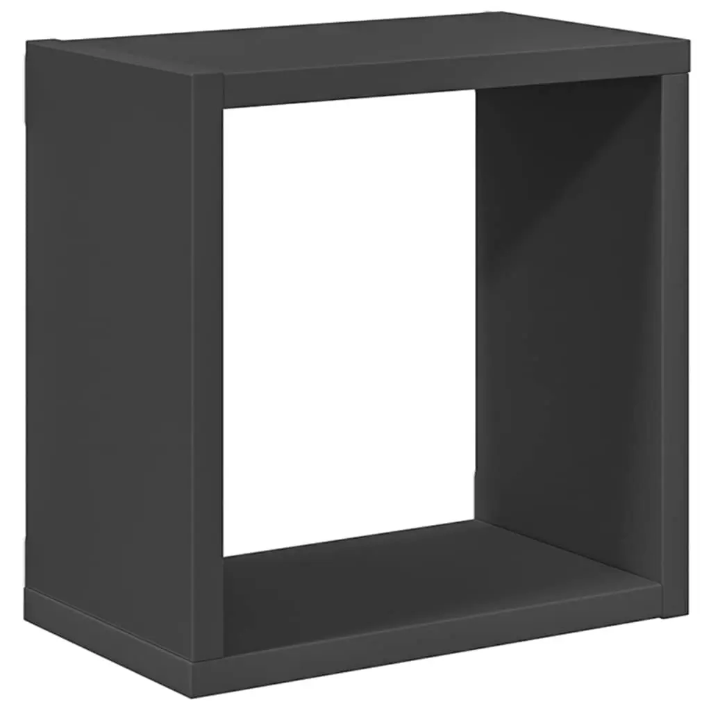 Wall Cube Shelves Set 4 Piece Floating Storage Display Shelving Grey
