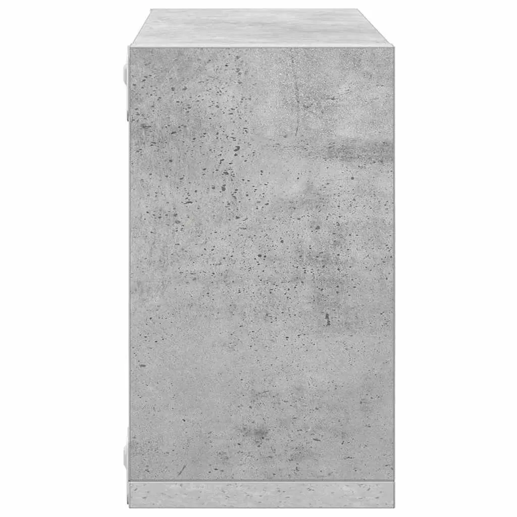 Wall Cube Shelves Set 2 Piece Sturdy Floating Storage Display Organiser Grey