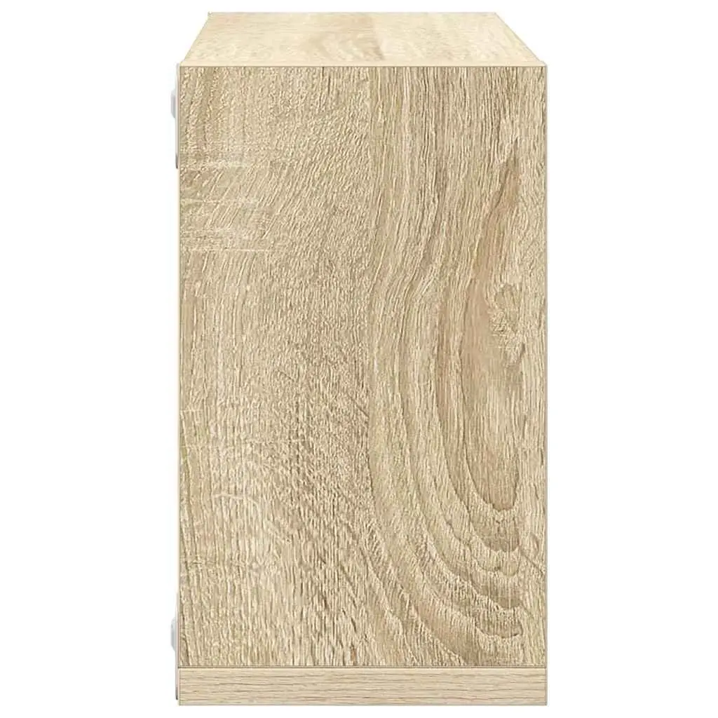 Cube Shelves Floating Organizer 26cm White Sonoma Oak 4 Piece Storage Display
