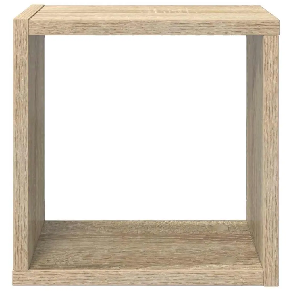 Floating Cube Shelves Set of 6 Pieces 26cm White and Sonoma Oak for Wall Storage and Display