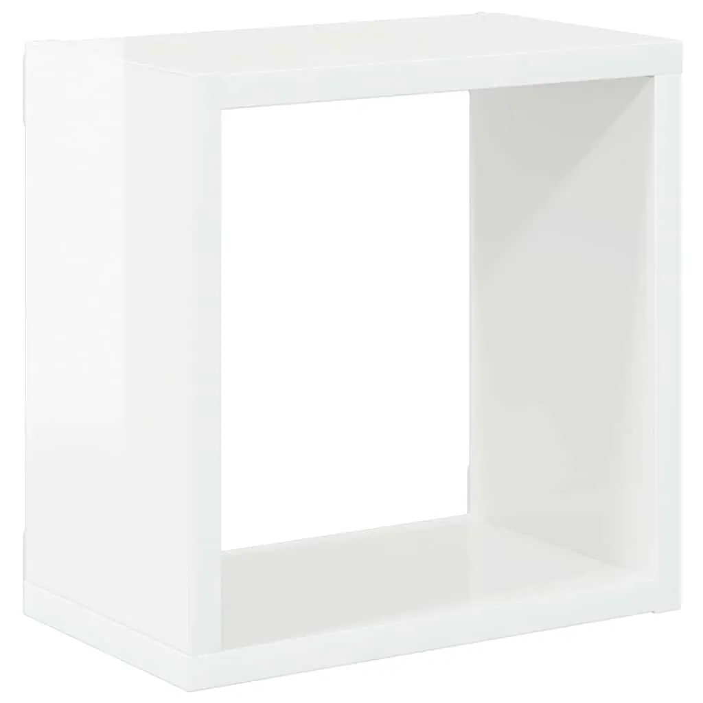 Wall Cube Shelves Set 6 Pieces Sturdy Display Storage 26x15x26cm White
