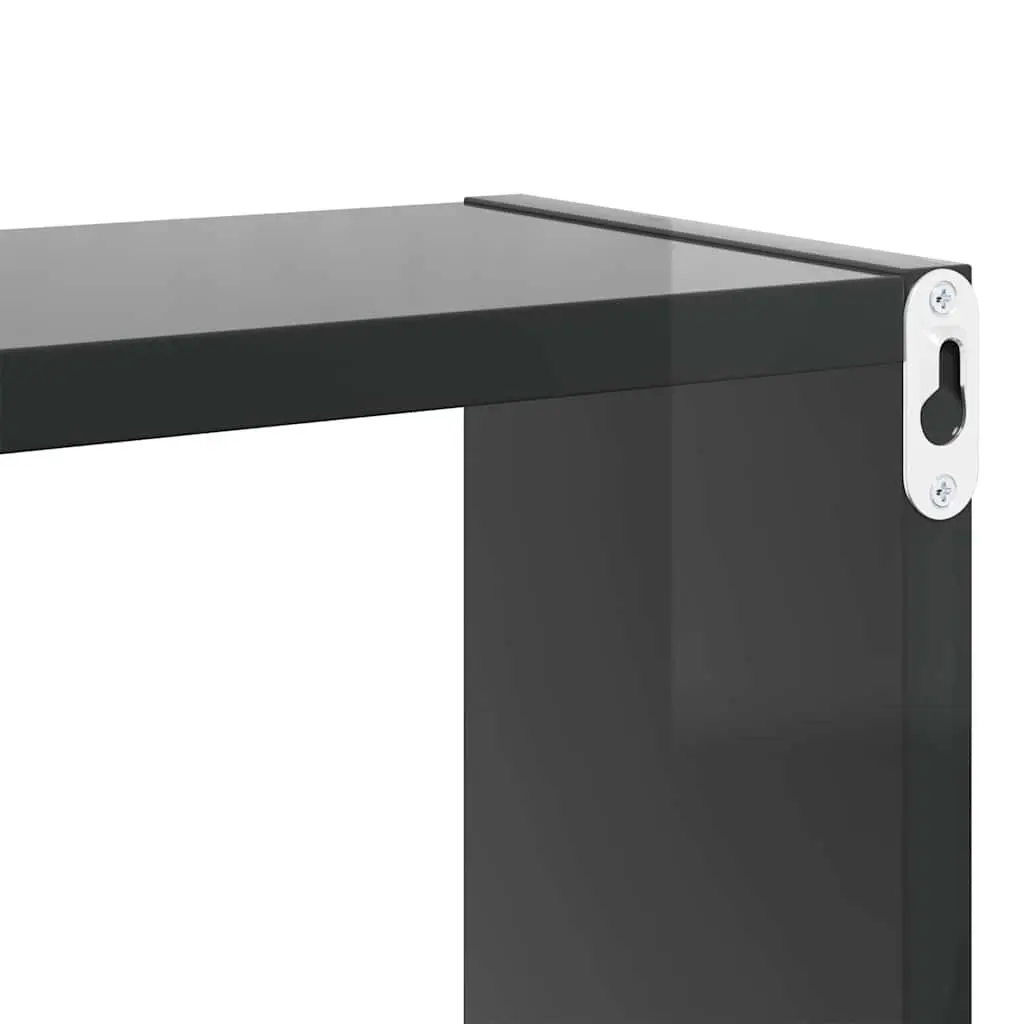 Wall Cube Shelves Floating Storage Display 4 Pieces Grey
