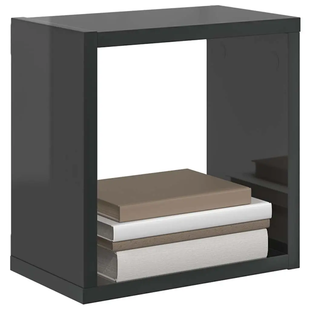 Wall Cube Shelves Floating Storage Display 4 Pieces Grey
