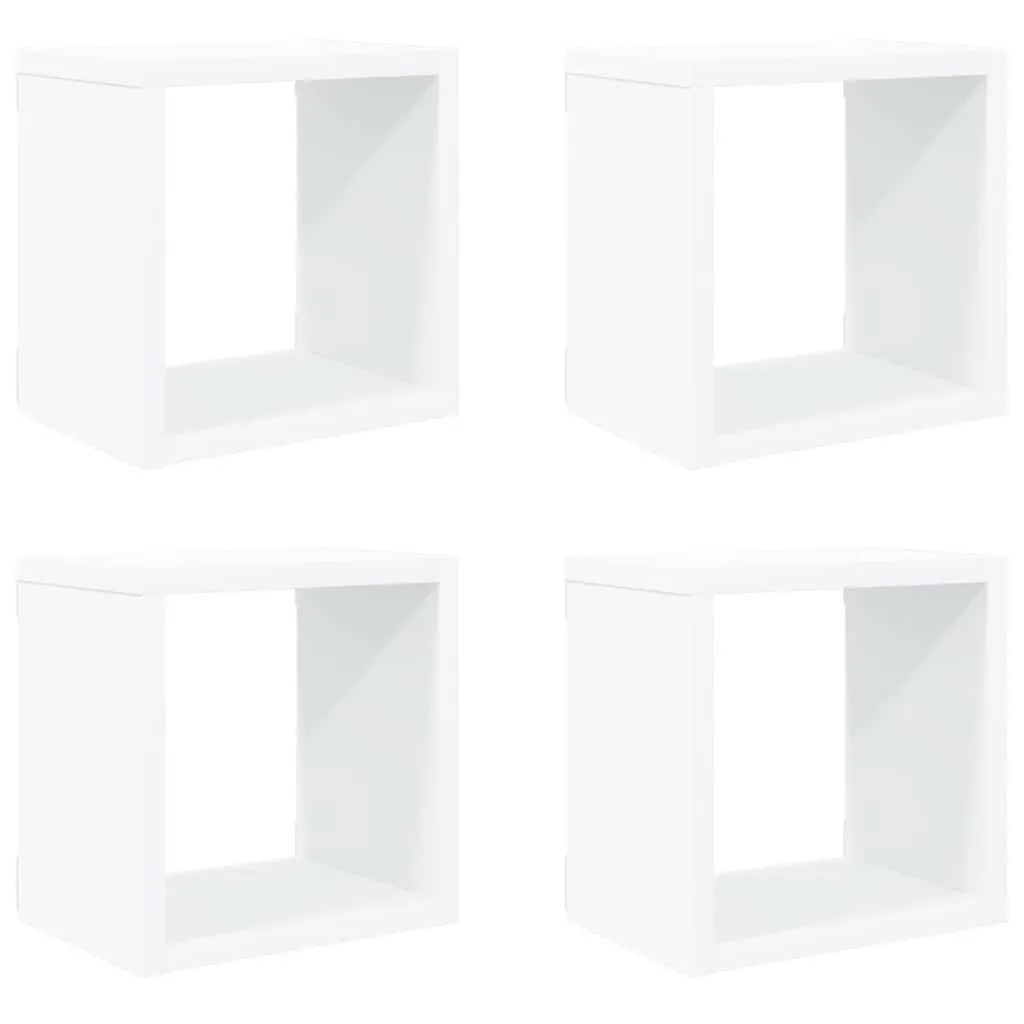 Wall Cube Shelves Set Floating Storage Organiser 22cm White
