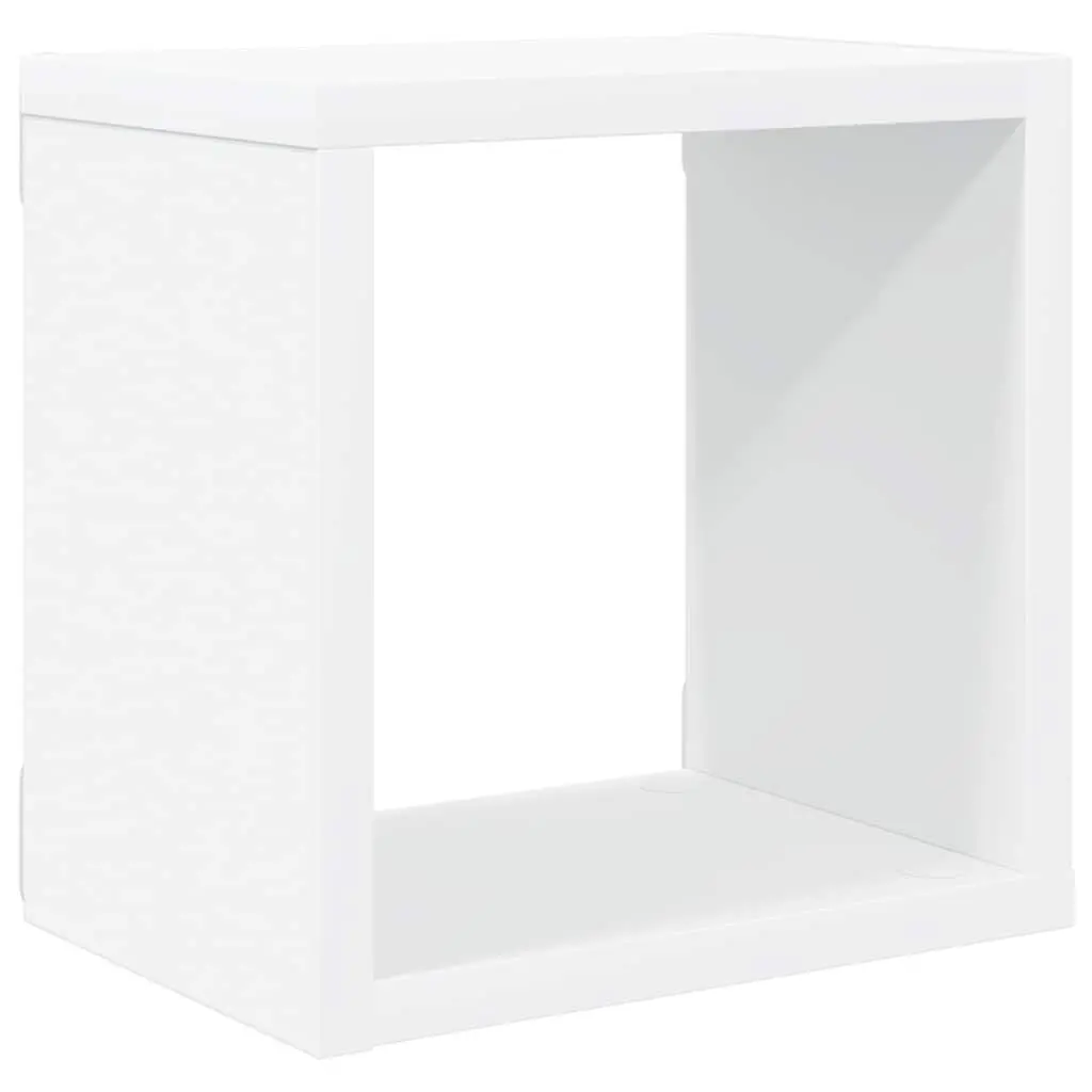Wall Cube Shelves Set Floating Storage Organiser 22cm White