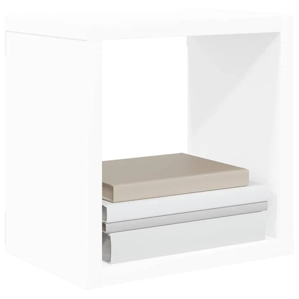 Wall Cube Shelves Set Floating Storage Organiser 22cm White