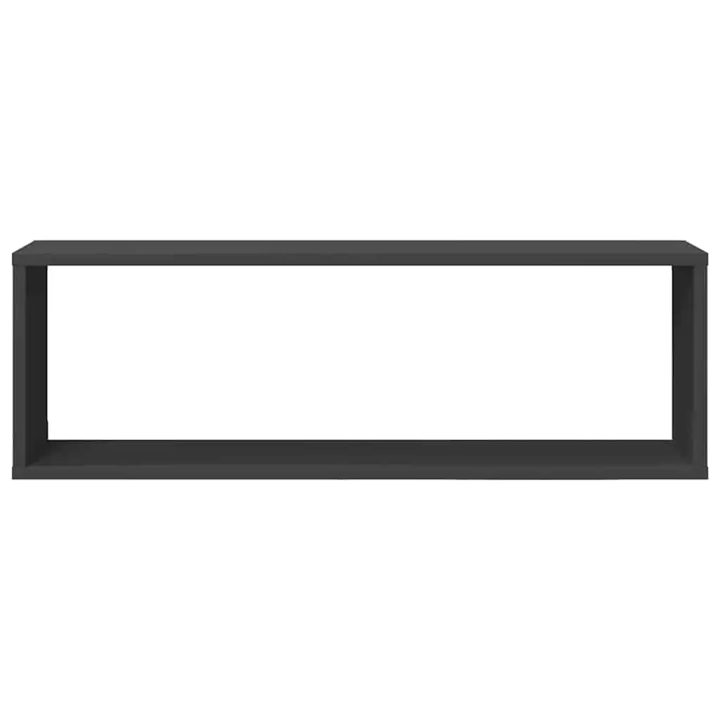 Cube Shelves Floating Storage Display Set 6 Pieces Grey Modern Wall Mounted Home Furniture