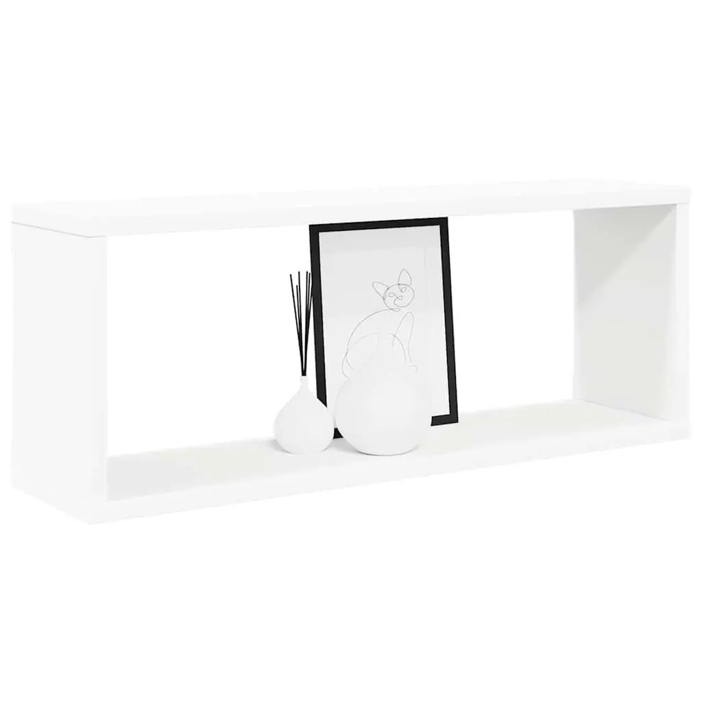 Wall Cube Shelves Set 4 Piece Sturdy Storage Display Floating Shelving White