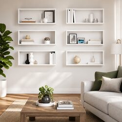 6-Piece Wall Cube Shelves in White for Functional Display