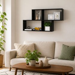 Functional Black Floating Shelf for Organized Storage