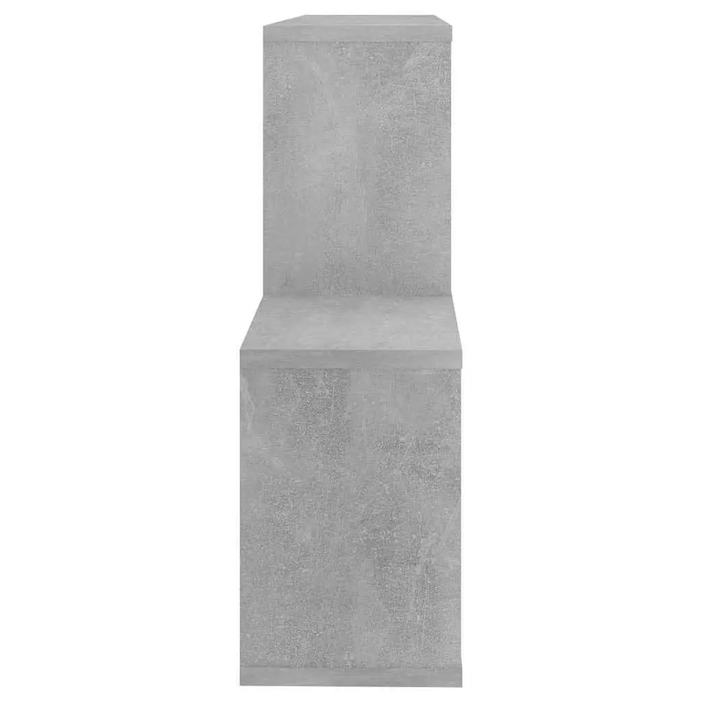 Wall Shelf Sturdy Invisible Mounting System 100x18x53cm Concrete Grey Engineered Wood Display Storage Organizer