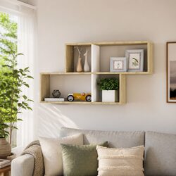 Engineered Wood Wall Shelf in White Sonoma Oak