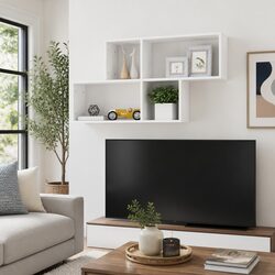 White Cube Wall Shelf for Storage and Display