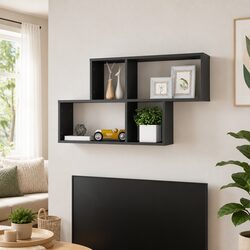 Grey High Gloss Cube Shelf with Invisible Mounting