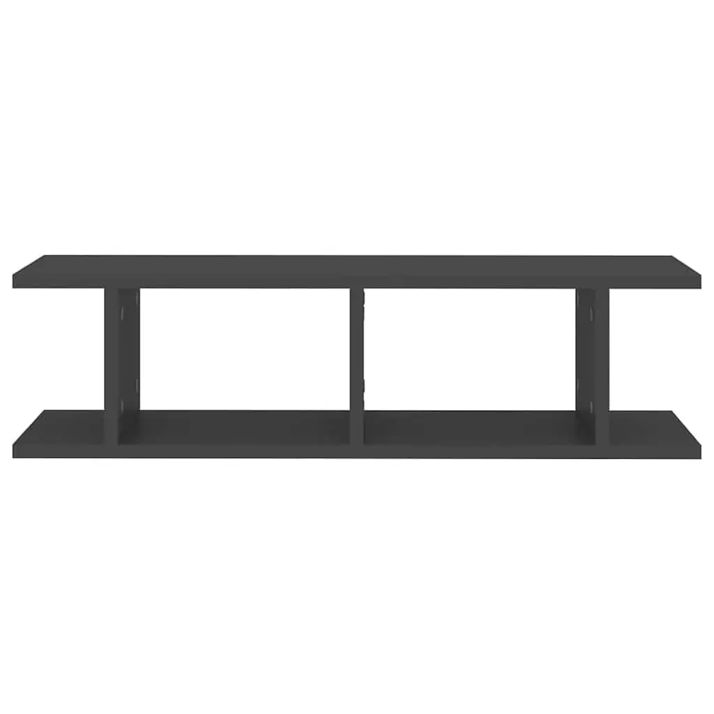 Wall Shelves Floating Cube Shelf Storage 2 Piece Grey Home Decor
