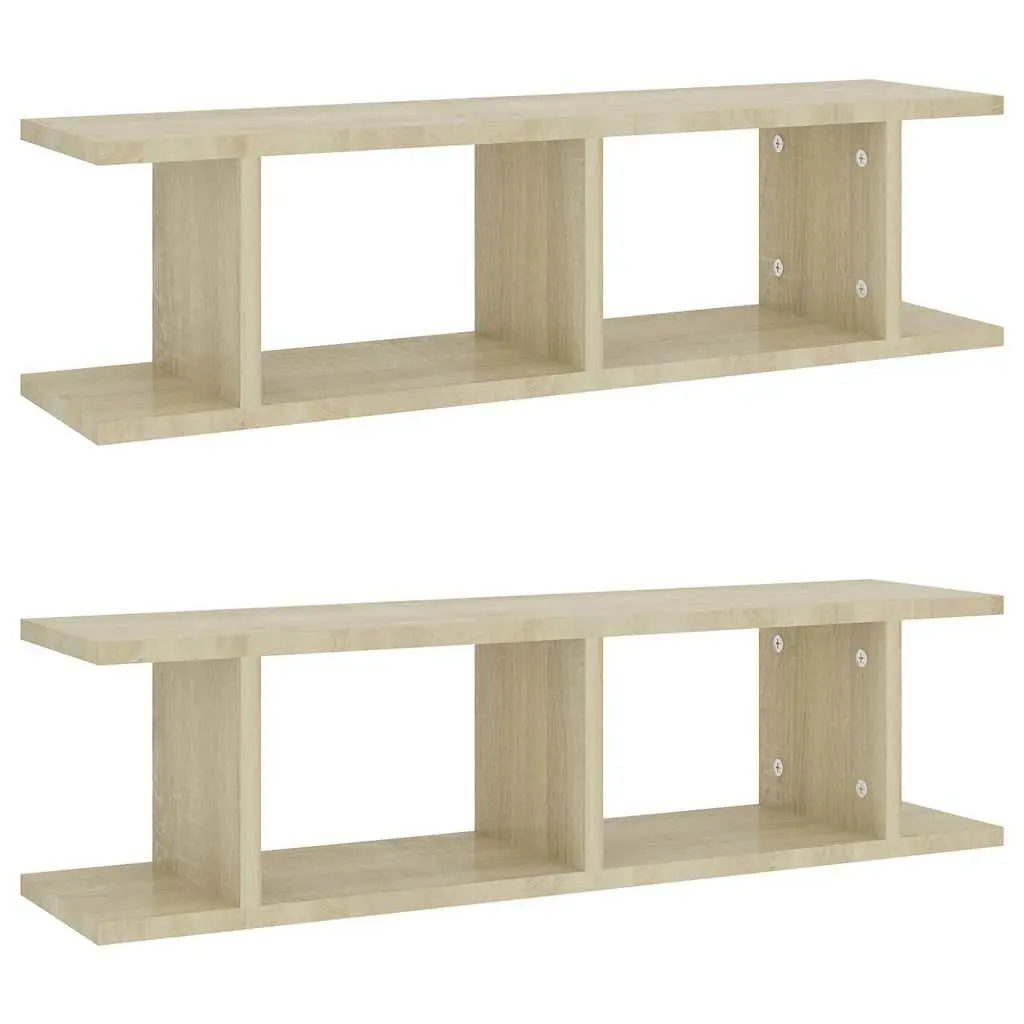 Wall Shelves 2 pcs Brown Floating Display Cube Storage Home Decor Living Room