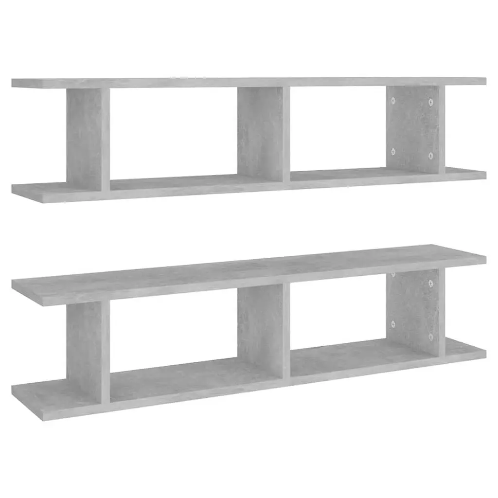 Wall Shelves Floating Display Cube Grey 2 Piece