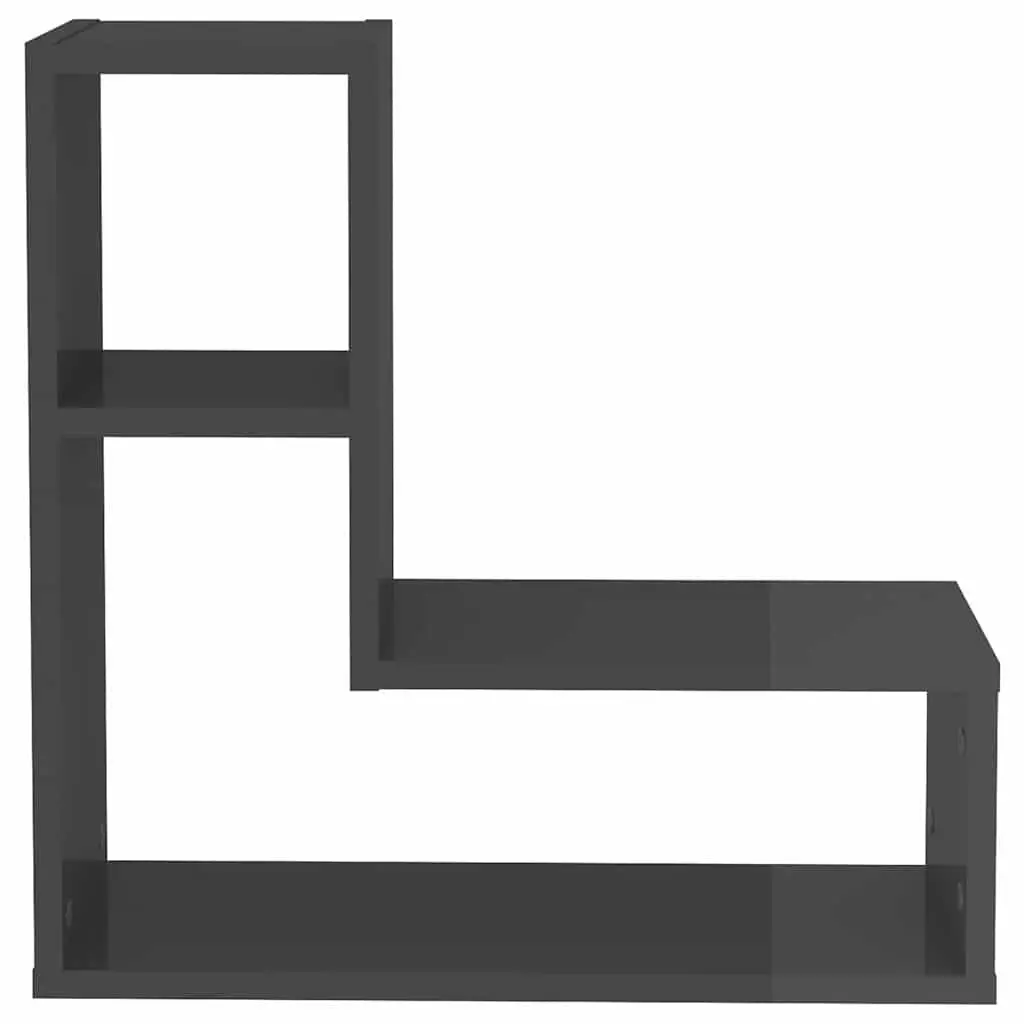 Wall Shelves Convenience Feature 2 Piece Grey Cube Display Storage