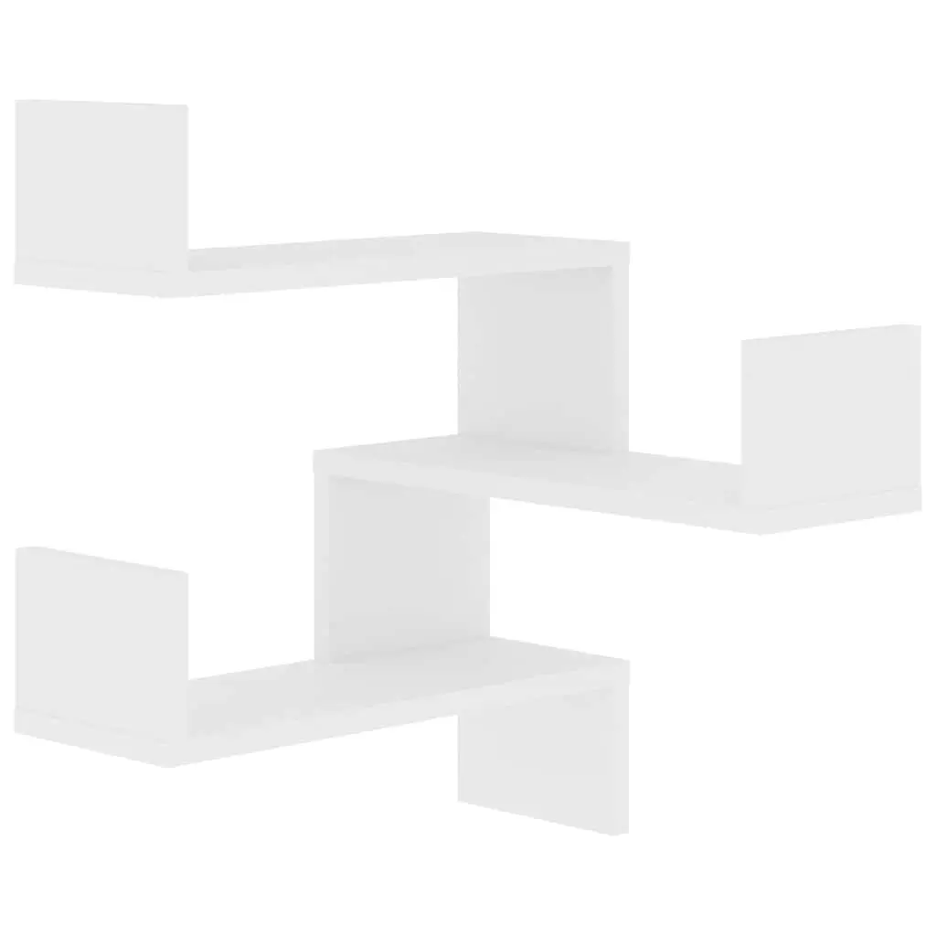 Wall Corner Shelf Sturdy Storage Display Unit 40 x 40 x 50 cm White