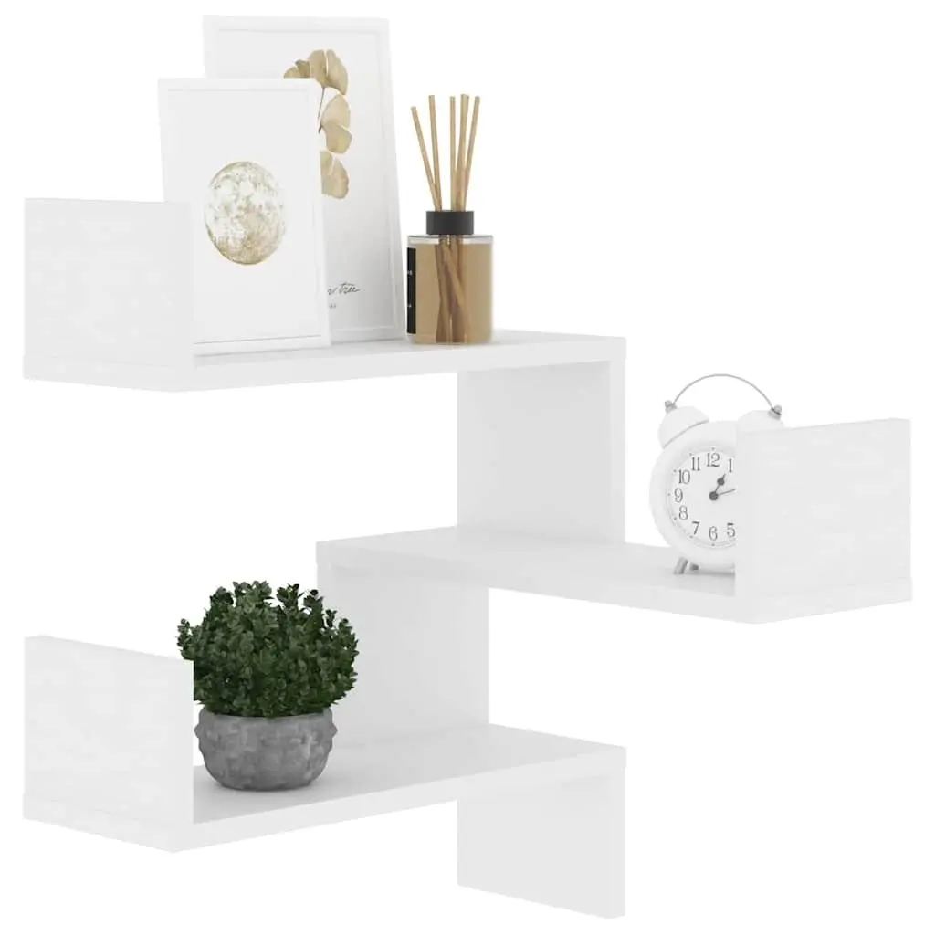 Wall Corner Shelf Sturdy Storage Display Unit 40 x 40 x 50 cm White