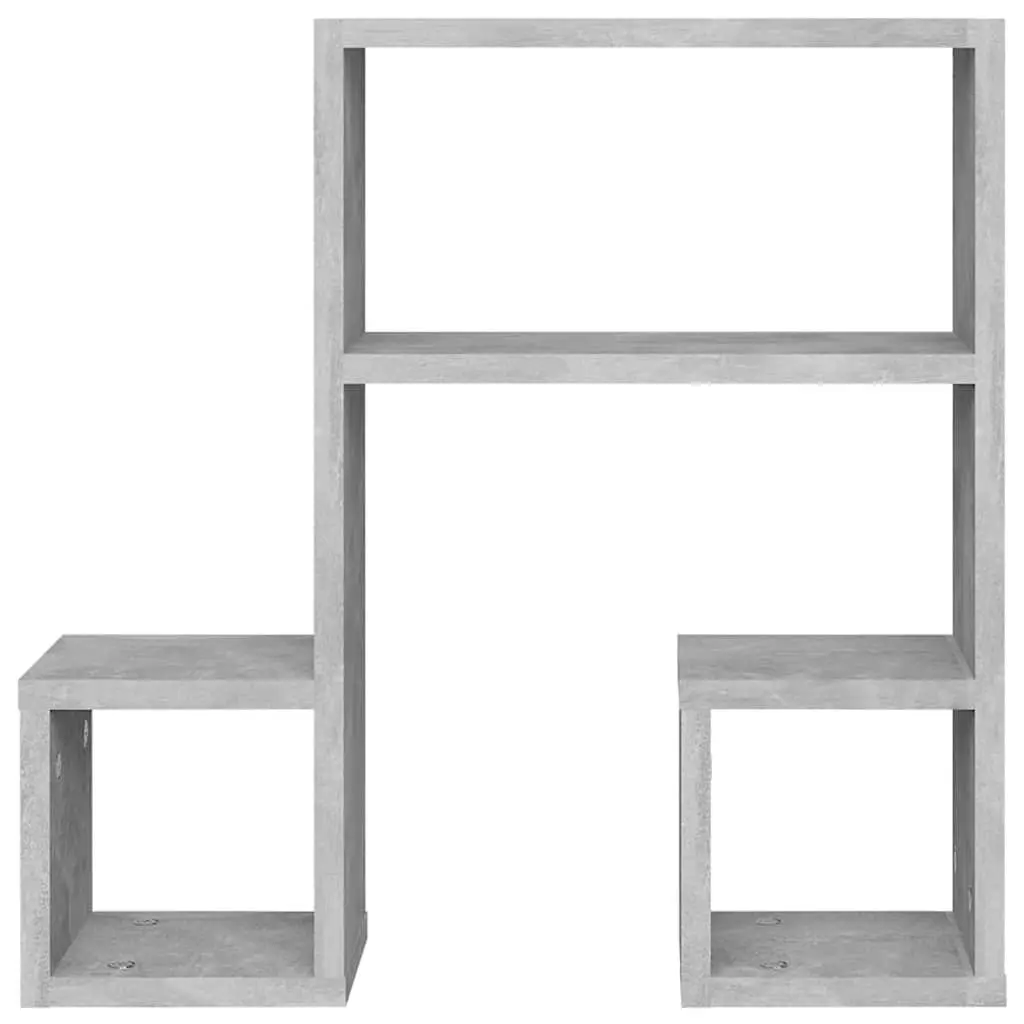 Wall Shelves Music Note Design Grey Set of 2 Hanging Floating Bedroom Living