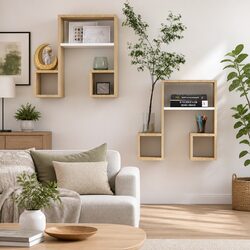 Music Note Wall Shelves 2-Piece Set with Engineered Wood