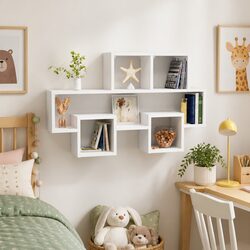 Car-Shaped Wall Shelf with Engineered Wood Construction