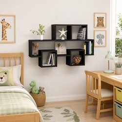 Functional Car-Shaped Wall Shelf with Open Compartments