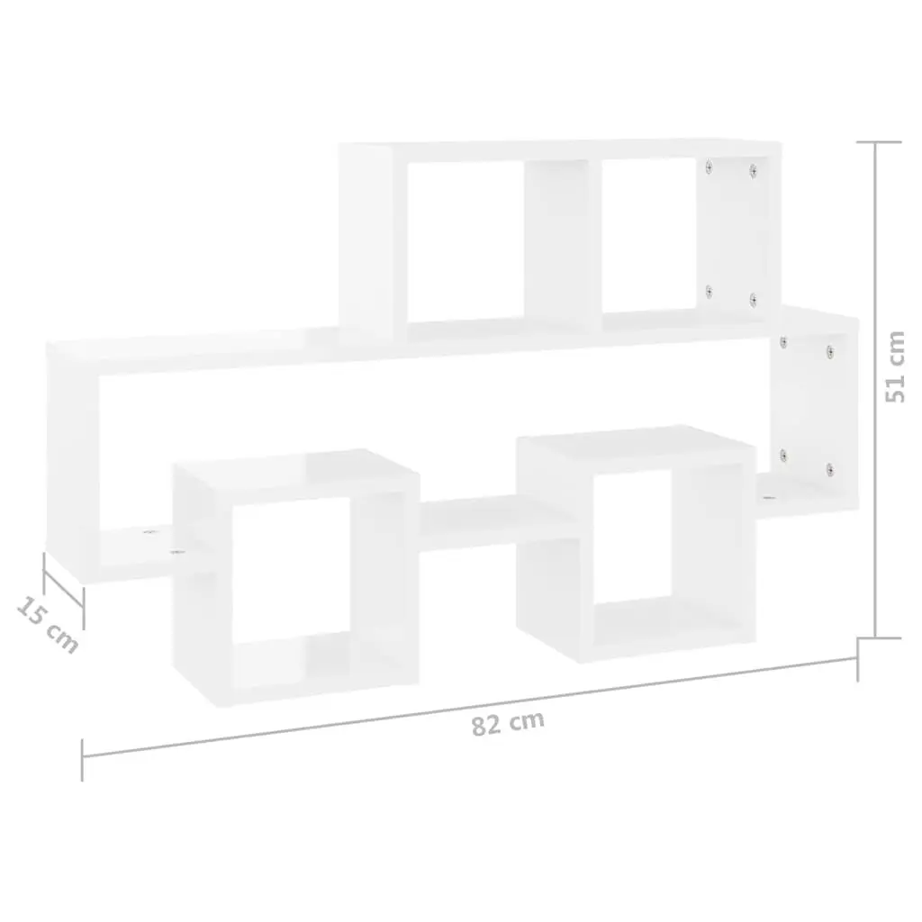 Car-Shaped Wall Shelf Durable Engineered Wood Open Compartment White 82 x 15 x 51 cm