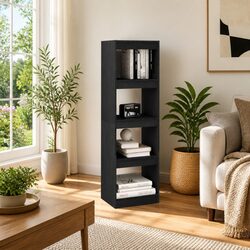 Room Divider Book Cabinet in Grey Pinewood