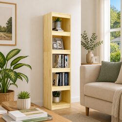 Brown Wooden Book Cabinet Room Divider 40x30x167.5cm