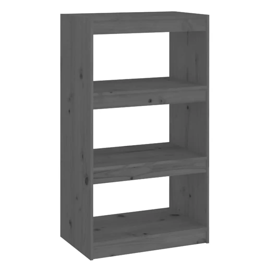Book Cabinet Room Divider Grey 60x30x103.5 cm Solid Pine Wood Shelf Storage