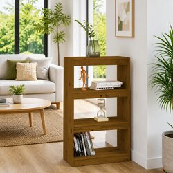 Solid Pinewood Book Cabinet with Room Divider Function