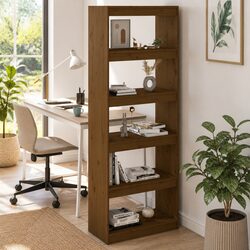 Solid Pine Wood Room Divider Book Cabinet 60x30x167.5cm