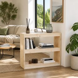 Solid Pinewood Book Cabinet Room Divider 80x30x71.5 cm