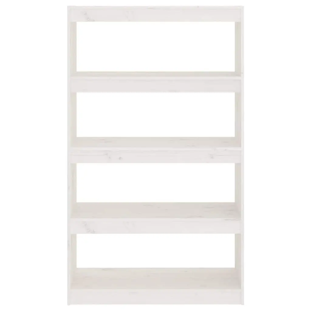 White Bookcase Room Divider Solid Pine Wood 80x30x135.5cm Storage Shelf