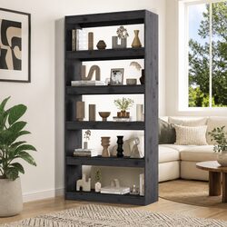 Functional Grey Solid Pine Wood Book Cabinet