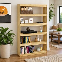 Wooden Room Divider Book Cabinet 100x30x167.5 cm in Brown