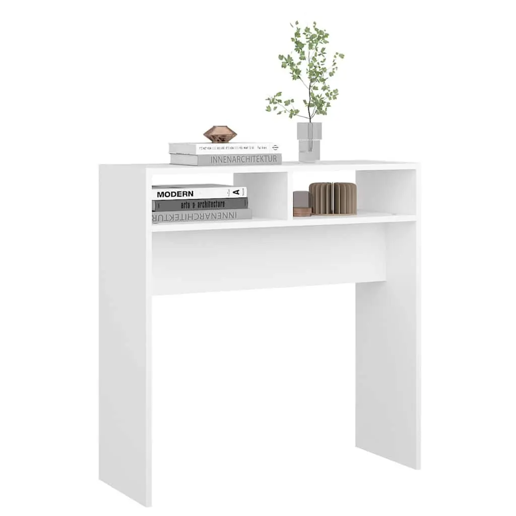 Console Table Compact Storage White 78L x 30W x 80H cm