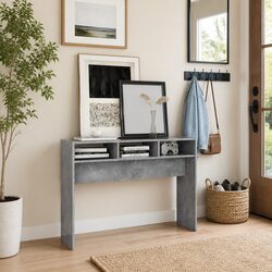 Compact Engineered Wood Console Table in Grey