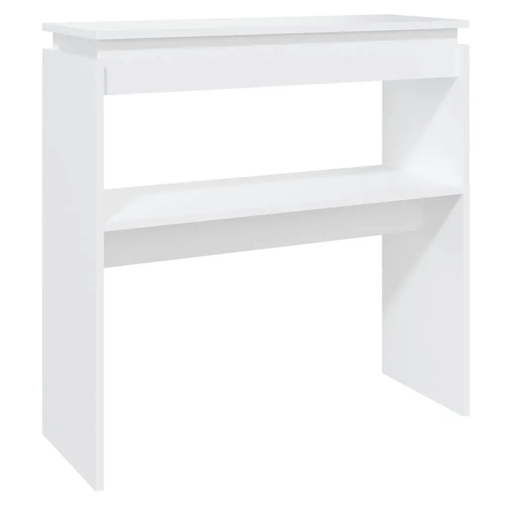 Console Table Compact Storage White 80L x 30W x 80H cm