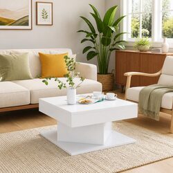Engineered Wood Coffee Table 57x57x30 cm White