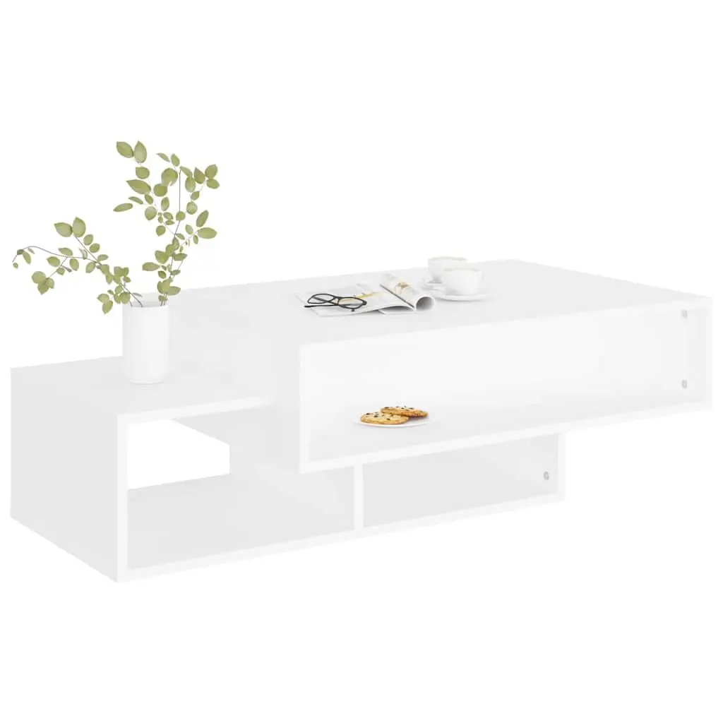 Coffee Table with Storage Compartments 105 x 55 x 32 cm White